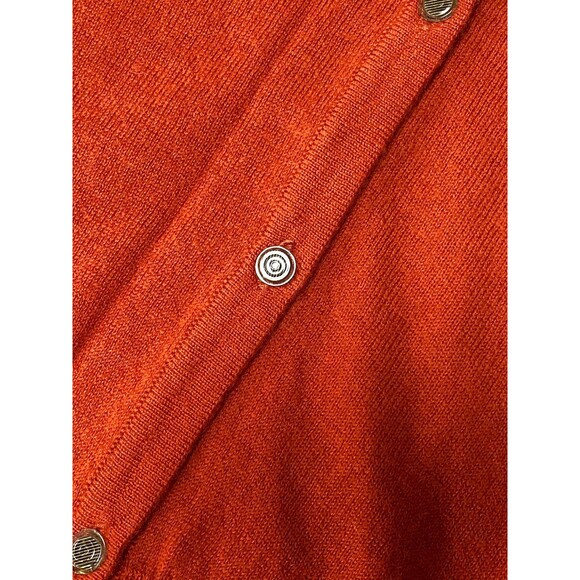 Talbots Pure Cashmere Women Petites Size 1X Ripe Papaya Orange Cardigan Sweater - Picture 11 of 12